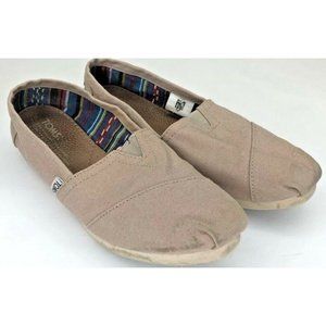 Women's Tan Classic Toms Size 7 With Patterned Inside